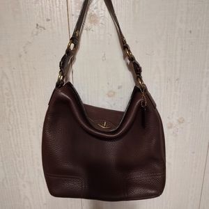 Vintage coach Chelsea pebbled dark brown turn lock hobo bag